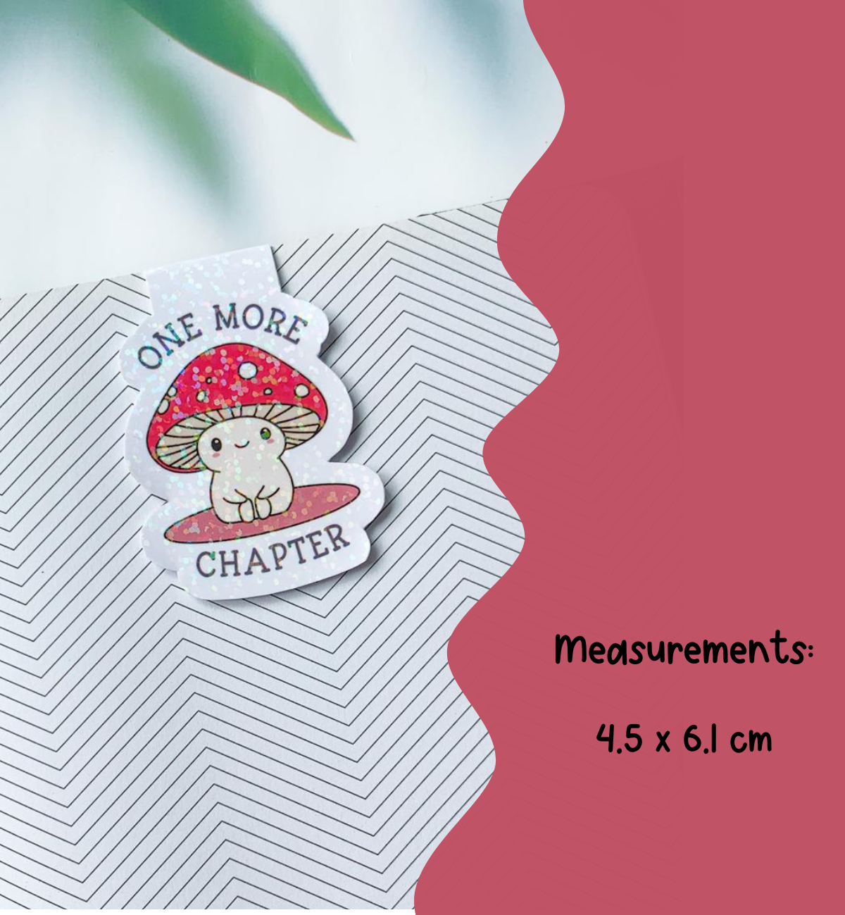 One More Chapter Mushroom Magnetic Bookmark
