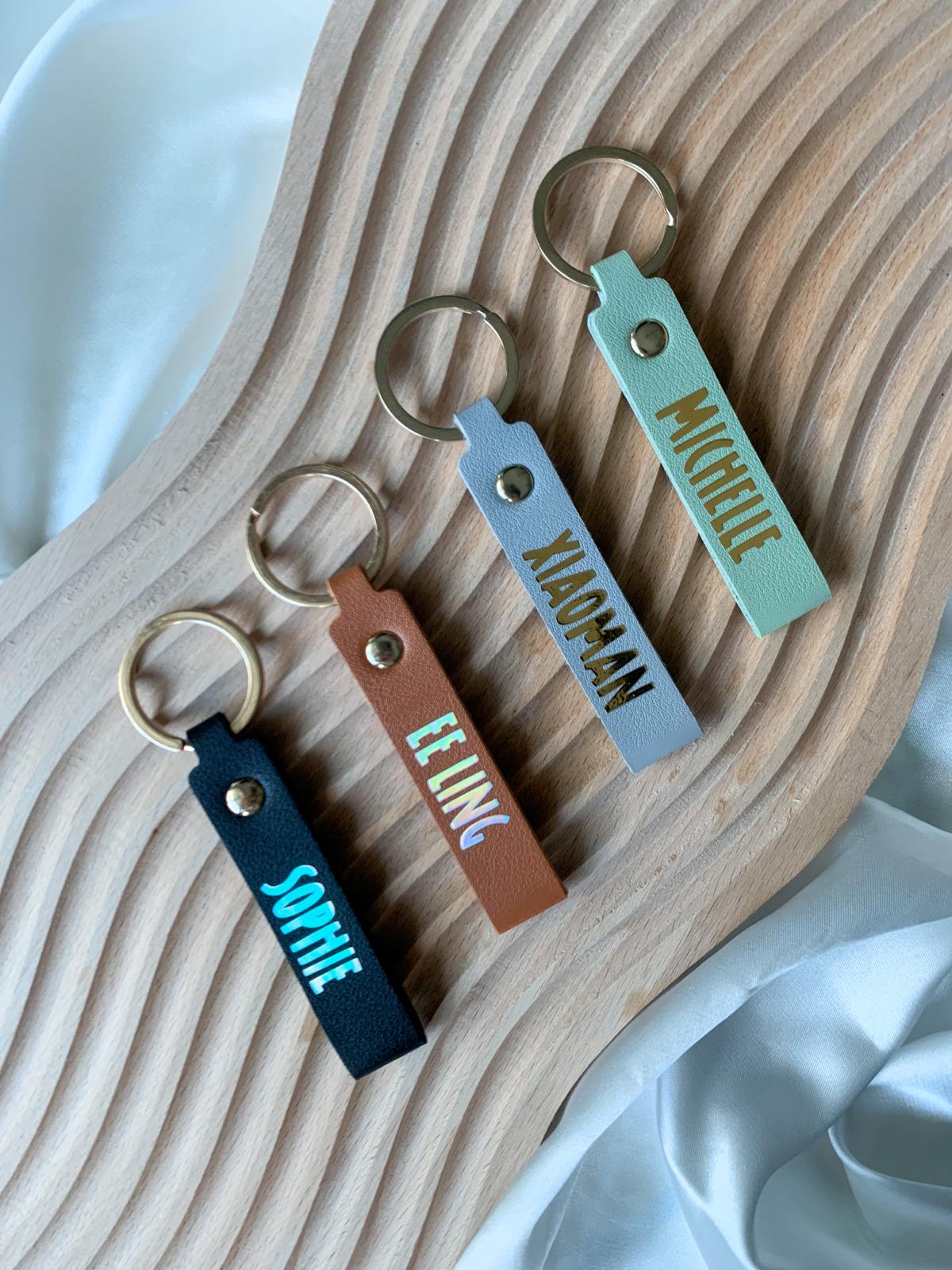 PU Leather Rectangle Keychain