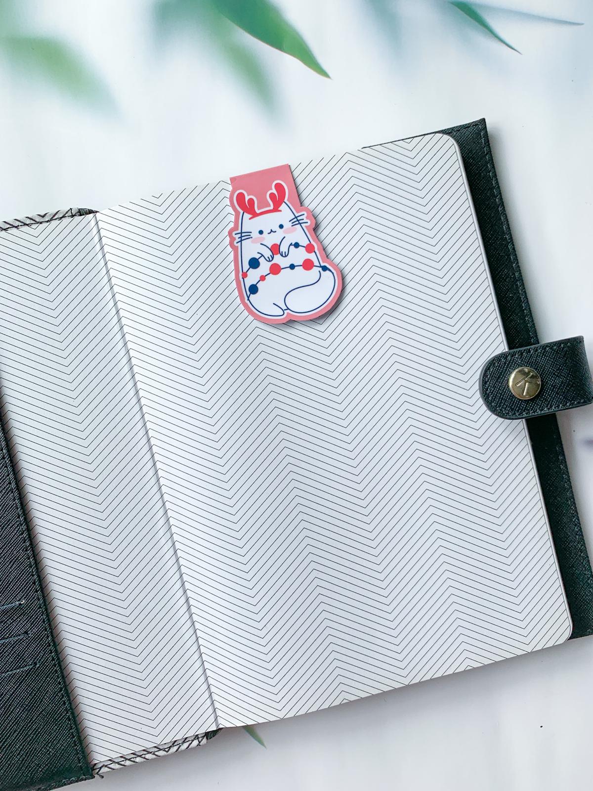 Reindeer Cat Magnetic Bookmark