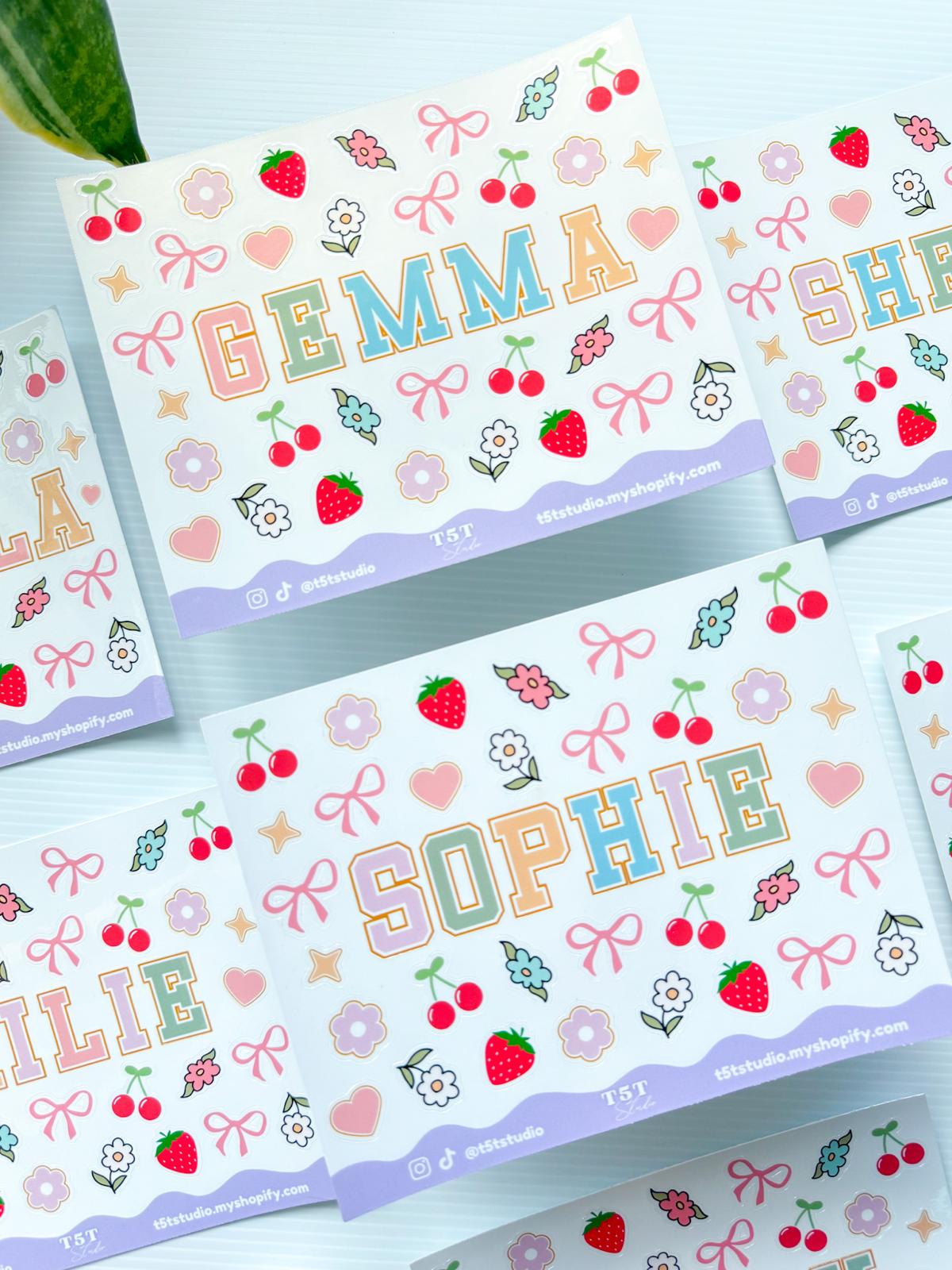 Letter Patch Name Sticker Sheet
