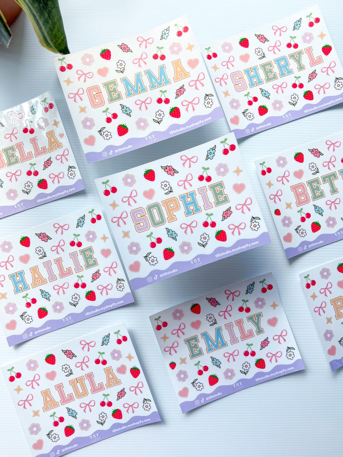 Letter Patch Name Sticker Sheet