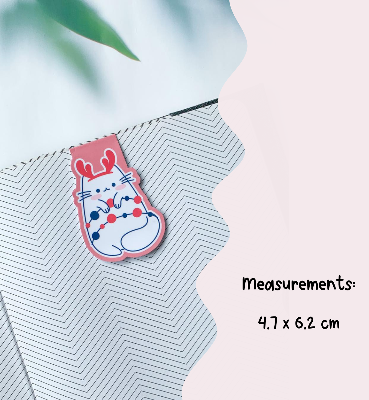 Reindeer Cat Magnetic Bookmark