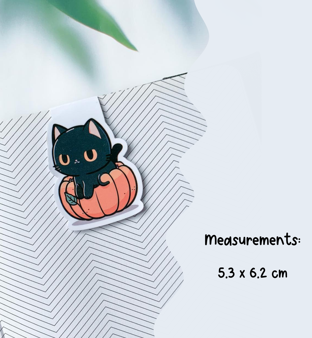 Pumpkin Cat Magnetic Bookmark