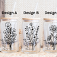 Floral Design - Transparent Glass Cup