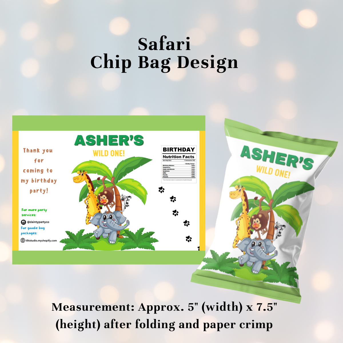 Safari Chip Bag [Min. 10 pieces]