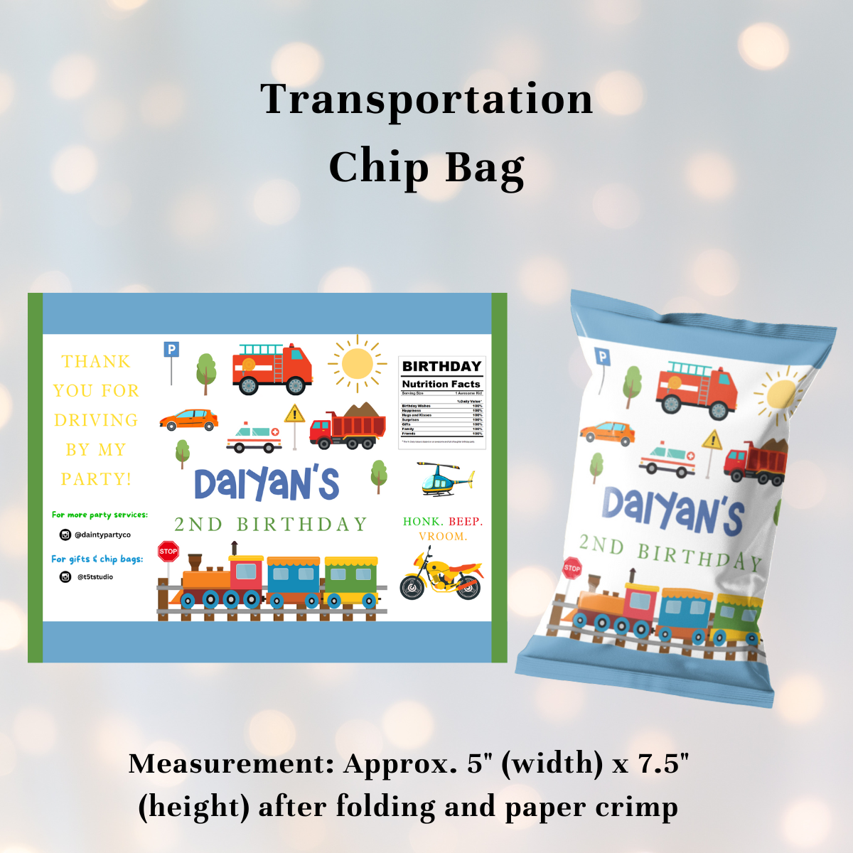 Transportation Chip Bag [Min. 10 pieces]