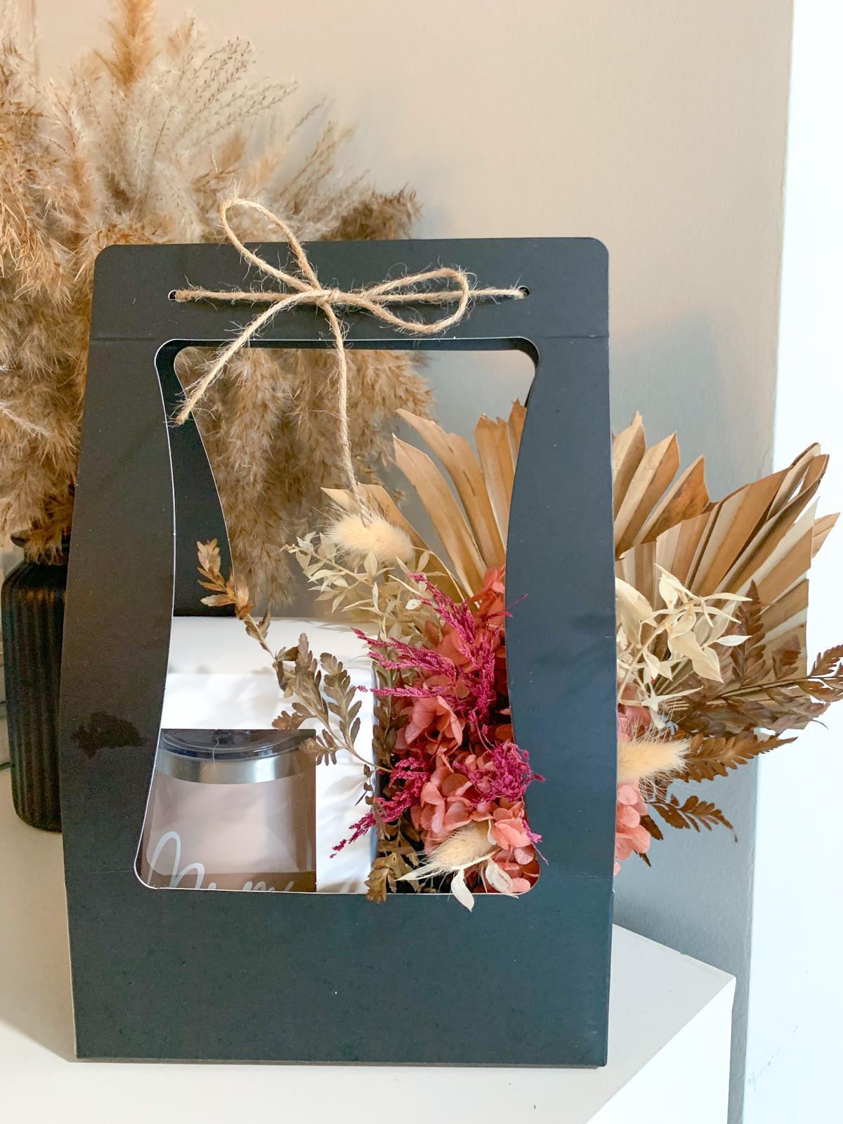 Flower Box with Tumbler/Glass Cup Gift Set