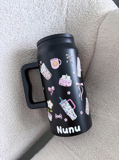 50oz Tumbler with Handle and Plastic Straw