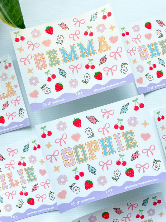 Letter Patch Name Sticker Sheet