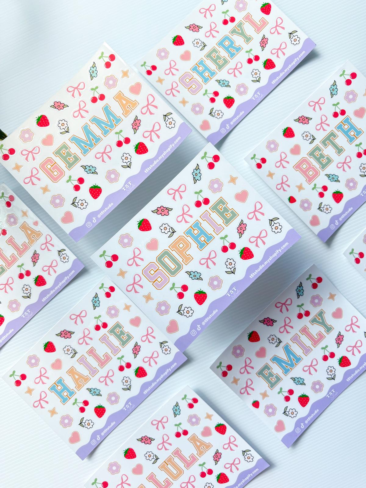 Letter Patch Name Sticker Sheet