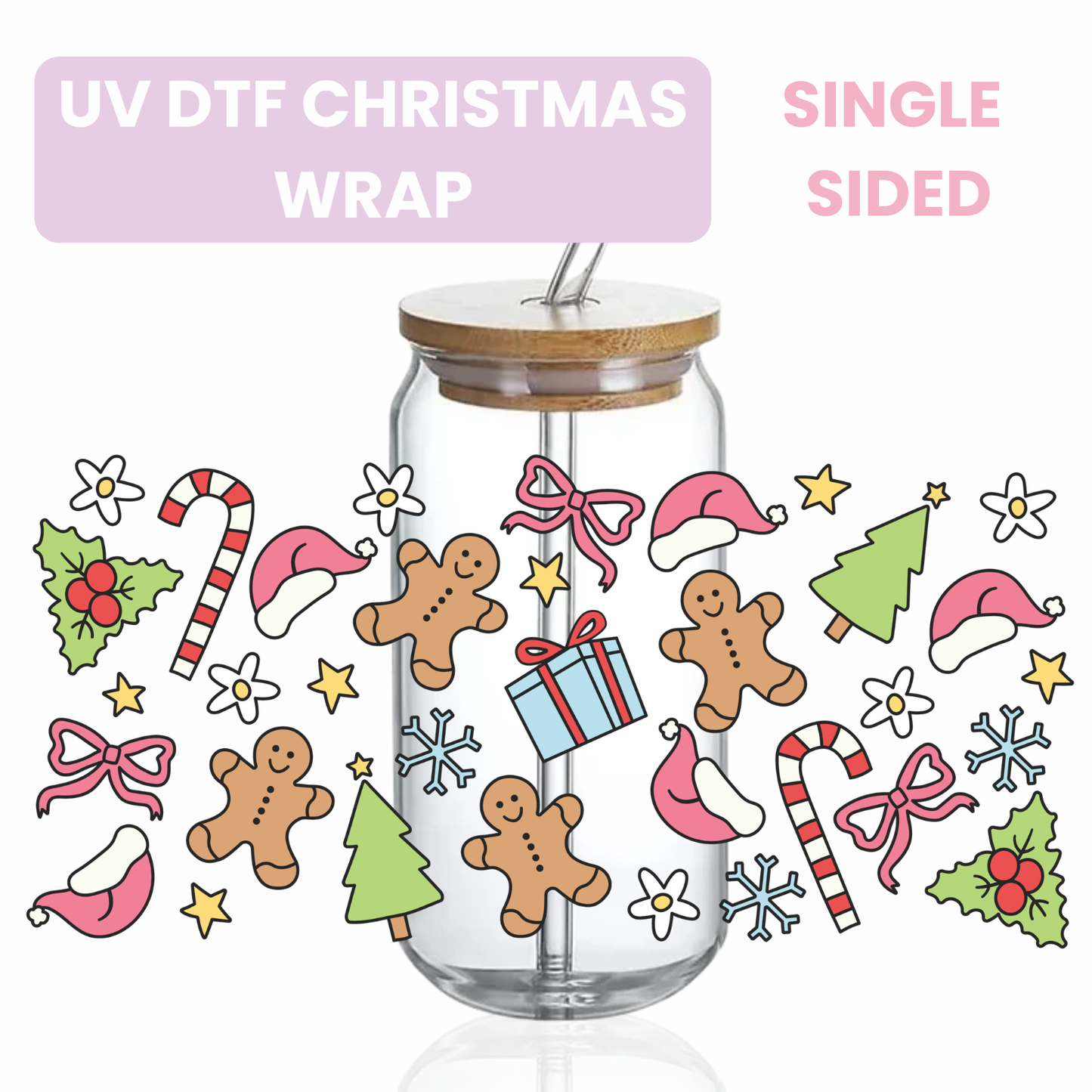 UV DTF Decal & Wrap OR Transparent Glass Cup