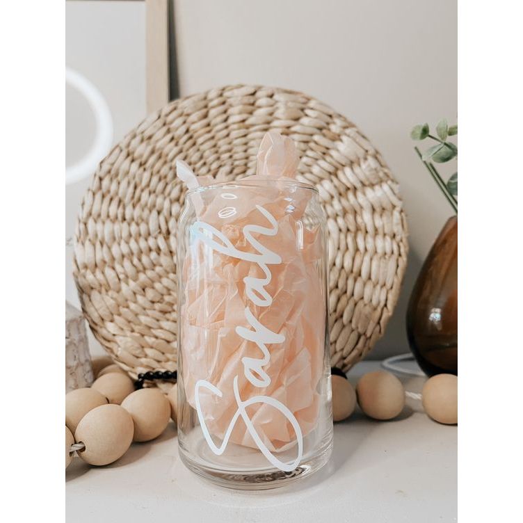 Custom Name - Transparent Glass Cup